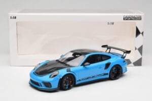 Porsche 911 991.2 GT3 RS Miami Blå Weissach Package & Sorte Magnesium Hjul Minichamps 1:18 153068231 Metal — billede 6 af 6