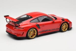 Porsche 911 991.2 GT3 RS Rød med Gyldne Fælge Minichamps 1:18 155068220 Metal — billede 2 af 6