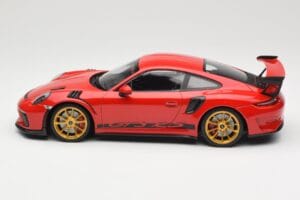 Porsche 911 991.2 GT3 RS Rød med Gyldne Fælge Minichamps 1:18 155068220 Metal — billede 3 af 6