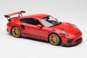 Porsche 911 991.2 GT3 RS Rød med Gyldne Fælge Minichamps 1:18 155068220 Metal — billede 4 af 6