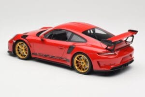 Porsche 911 991.2 GT3 RS Rød med Gyldne Fælge Minichamps 1:18 155068220 Metal — billede 5 af 6