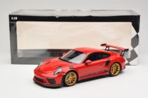 Porsche 911 991.2 GT3 RS Rød med Gyldne Fælge Minichamps 1:18 155068220 Metal — billede 6 af 6
