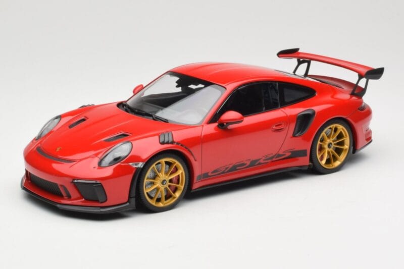 Porsche 911 991.2 GT3 RS Rød med Gyldne Fælge Minichamps 1:18 155068220 Metal