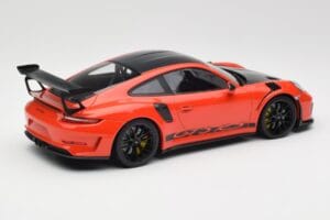 Porsche 911 991.2 GT3 RS Weissach Package Lava Orange Wording Sorte Magnesium Fælge Minichamps 1:18 153068226 Metal — billede 2 af 6