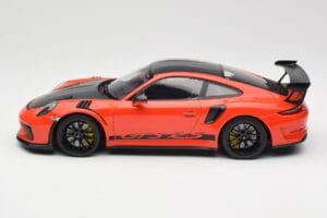 Porsche 911 991.2 GT3 RS Weissach Package Lava Orange Wording Sorte Magnesium Fælge Minichamps 1:18 153068226 Metal — billede 3 af 6