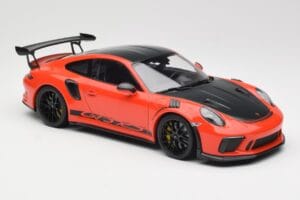 Porsche 911 991.2 GT3 RS Weissach Package Lava Orange Wording Sorte Magnesium Fælge Minichamps 1:18 153068226 Metal — billede 4 af 6