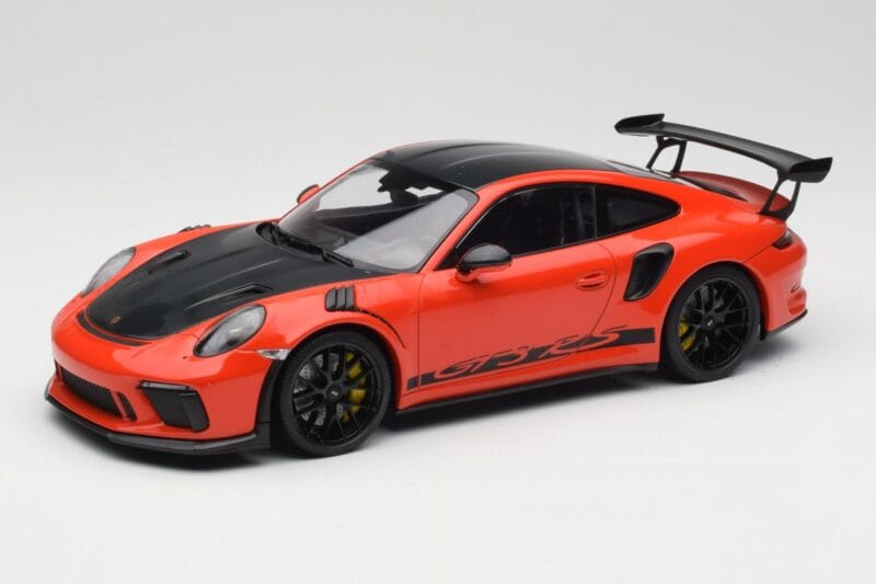 Porsche 911 991.2 GT3 RS Weissach Package Lava Orange Wording Sorte Magnesium Fælge Minichamps 1:18 153068226 Metal