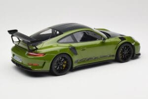 Porsche 911 991.2 GT3 RS Weissach Package Lizard Green Wording & Sorte Magnesiumfælge Minichamps 1:18 155068232 Metal — billede 2 af 6