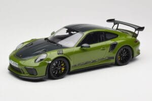 Porsche 911 991.2 GT3 RS Weissach Package Lizard Green Wording & Sorte Magnesiumfælge Minichamps 1:18 155068232 Metal