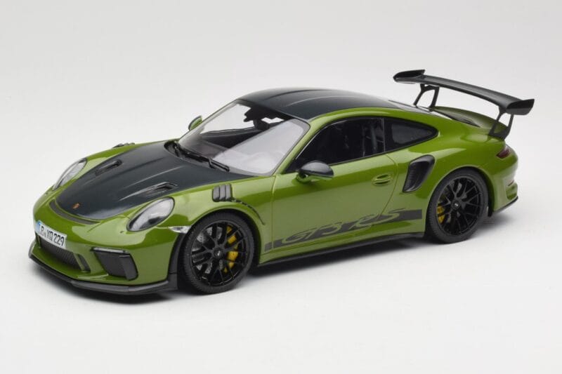 Porsche 911 991.2 GT3 RS Weissach Package Lizard Green Wording & Sorte Magnesiumfælge Minichamps 1:18 155068232 Metal