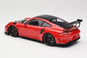 Porsche 911 991.2 GT3 RS Weissach Package Rød med Sorte Fælge Minichamps 1:18 155068230 Metal — billede 5 af 6