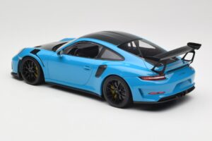 Porsche 911 991.2 GT3 RS Weissach Package Shark Blue Sorte Magnesium Fælge Minichamps 1:18 153068224 Metal — billede 5 af 6