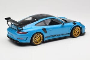 Porsche 911 991.2 GT3 RS Weissach Package Shark Blue Wording Guld Magnesium Fælge Minichamps 1:18 153068237 Metal — billede 2 af 6