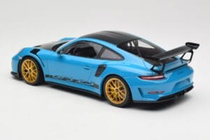 Porsche 911 991.2 GT3 RS Weissach Package Shark Blue Wording Guld Magnesium Fælge Minichamps 1:18 153068237 Metal — billede 5 af 6