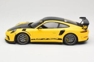 Porsche 911 991.2 GT3 RS Gul Weissach Package Platinum Wheels Minichamps 1:18 155068221 Metal — billede 3 af 6