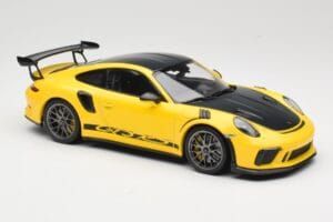 Porsche 911 991.2 GT3 RS Gul Weissach Package Platinum Wheels Minichamps 1:18 155068221 Metal — billede 4 af 6