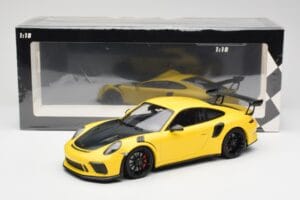 Porsche 911 991.2 GT3 RS Gul med Sorte Fælge Minichamps 1:18 155068231 Metal — billede 6 af 6