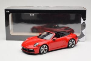 Porsche 911 992 Carrera 4S Cabriolet Rød Minichamps 1:18 155067331 Metal — billede 6 af 6