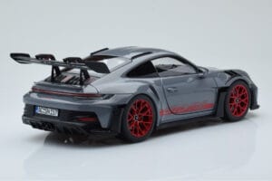 Porsche 911 992 GT3 RS Arctic Grå Pyro Rød Norev 1:18 187350 Metal — billede 3 af 8