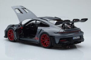 Porsche 911 992 GT3 RS Arctic Grå Pyro Rød Norev 1:18 187350 Metal — billede 5 af 8