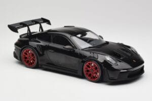 Porsche 911 992 GT3 RS Sort & Røde Hjul & Sort Dekoration Minichamps 1:18 153062240 Metal — billede 4 af 6