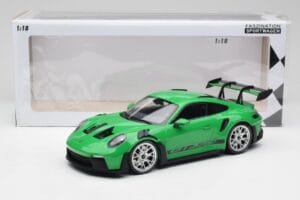 Porsche 911 992 GT3 RS Python Grøn & Sølv Hjul & Sort Dekoration Minichamps 1:18 153062235 Metal — billede 6 af 6