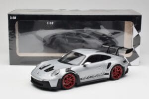Porsche 911 992 GT3 RS Sølv & Røde Hjul Minichamps 1:18 153062241 Metal — billede 6 af 6
