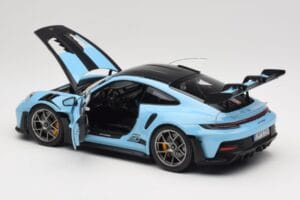 Porsche 911 992 GT3 RS Weissach Pack Gulf Blue Norev 1:18 187367 Metal — billede 5 af 8