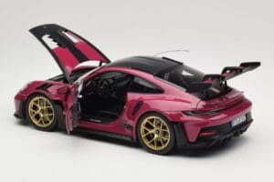 Porsche 911 992 GT3 RS Weissach Package Ruby Star Norev 1:18 187370 Metal — billede 5 af 8