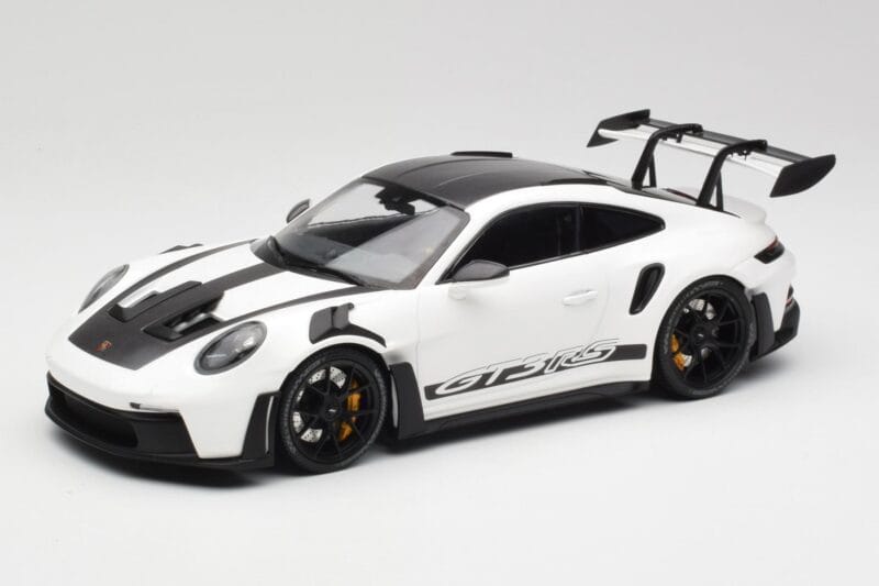 Porsche 911 992 GT3 RS Hvid & Sorte Hjul Minichamps 1:18 155062230 Metal