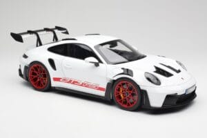 Porsche 911 992 GT3 RS Hvid & Pyro Rød Norev 1:12 127530 Metal — billede 4 af 6