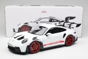 Porsche 911 992 GT3 RS Hvid & Pyro Rød Norev 1:12 127530 Metal — billede 6 af 6