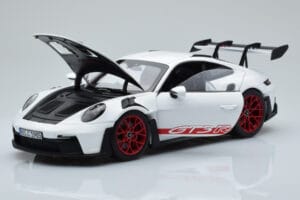 Porsche 911 992 GT3 RS Hvid Pyro Rød Norev 1:18 187352 Metal — billede 2 af 8