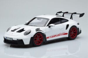 Porsche 911 992 GT3 RS Hvid Pyro Rød Norev 1:18 187352 Metal