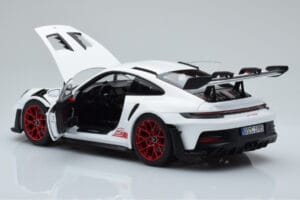 Porsche 911 992 GT3 RS Hvid Pyro Rød Norev 1:18 187352 Metal — billede 5 af 8