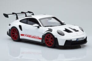 Porsche 911 992 GT3 RS Hvid Pyro Rød Norev 1:18 187352 Metal — billede 6 af 8