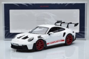Porsche 911 992 GT3 RS Hvid Pyro Rød Norev 1:18 187352 Metal — billede 8 af 8