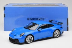 Porsche 911 992 GT3 Shark Blå & Sølvfælge Minichamps 1:18 143069015 Resin — billede 6 af 6