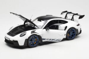 Porsche 911 992 GT3 Weissach Package Hvid & Indigo Blå Norev 1:18 187353 Metal — billede 2 af 8
