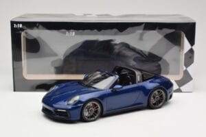 Porsche 911 992 Targa 4 GTS Blue Metallic Minichamps 1:18 155061060 Metal — billede 6 af 6