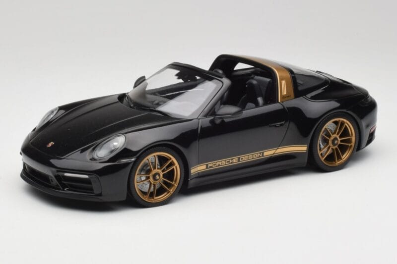 Porsche 911 992 Targa Porsche Design Sort & Guld Concept Minichamps 1:18 PORSCHE001 Metal