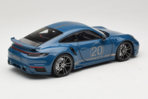 Porsche 911 992 Turbo S Coupe Sport Design Blå Minichamps 1:18 113069073 Metal — billede 3 af 8