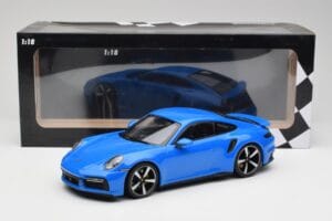 Porsche 911 992 Turbo S Gentian Blå Minichamps 1:18 155069074 Metal — billede 6 af 6