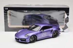 Porsche 911 992 Turbo S Sport Design Package Viola Metallic Minichamps 1:18 155069174 Metal — billede 6 af 6