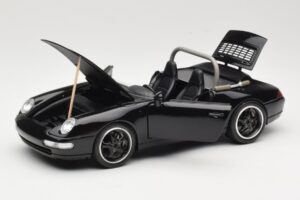 Porsche 911 993 Carrera Cabriolet Sort Bburago 1:18 3090-M1 Metal — billede 2 af 8
