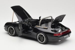 Porsche 911 993 Carrera Cabriolet Sort Bburago 1:18 3090-M1 Metal — billede 5 af 8