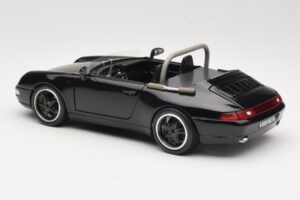 Porsche 911 993 Carrera Cabriolet Sort Bburago 1:18 3090-M1 Metal — billede 7 af 8