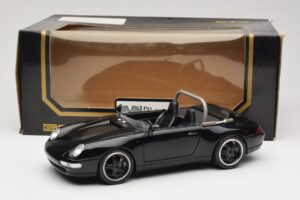 Porsche 911 993 Carrera Cabriolet Sort Bburago 1:18 3090-M1 Metal — billede 8 af 8