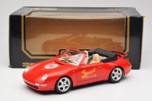 Porsche 911 993 Carrera Cabriolet Rød Bburago 1:18 3090 Metal — billede 8 af 8