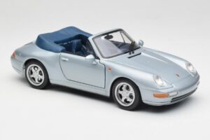 Porsche 911 993 Carrera Cabriolet Sølv Maisto 1:18 100299-M1 Metal — billede 6 af 8